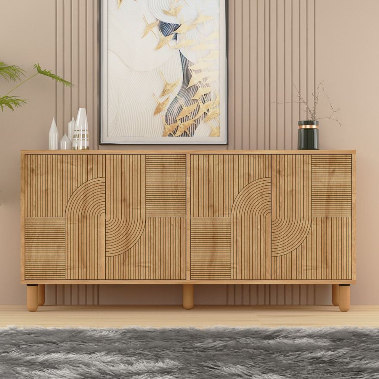 Consola, Hanah Home, Desso, 150x73x36 cm, PAL, Maro - imagine 7